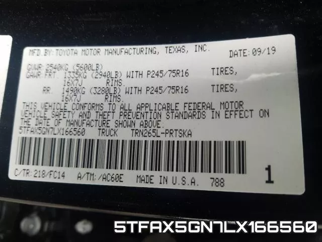 5TFAX5GN7LX166560 фото 2