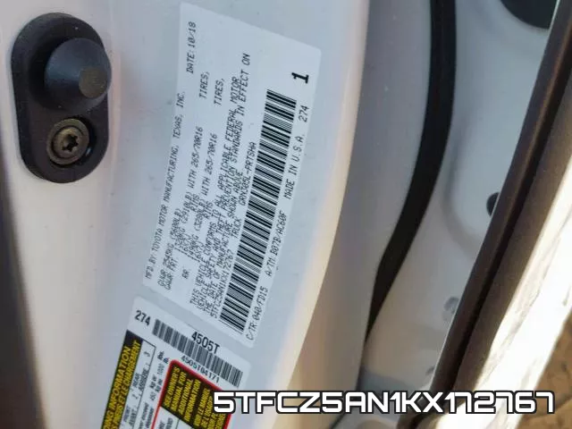 5TFCZ5AN1KX172767 фото 2
