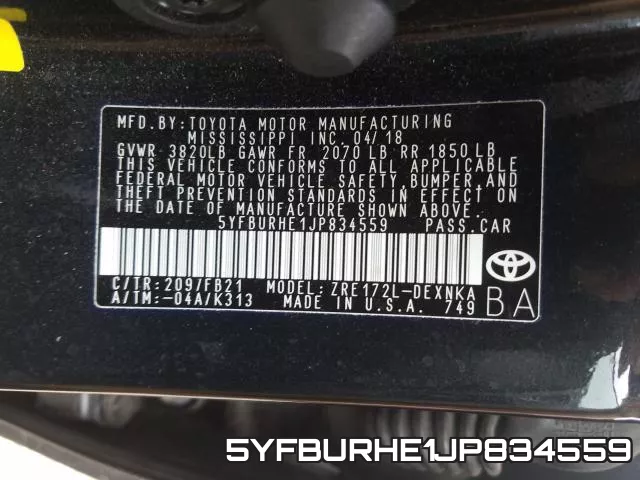 5YFBURHE1JP834559 фото 2