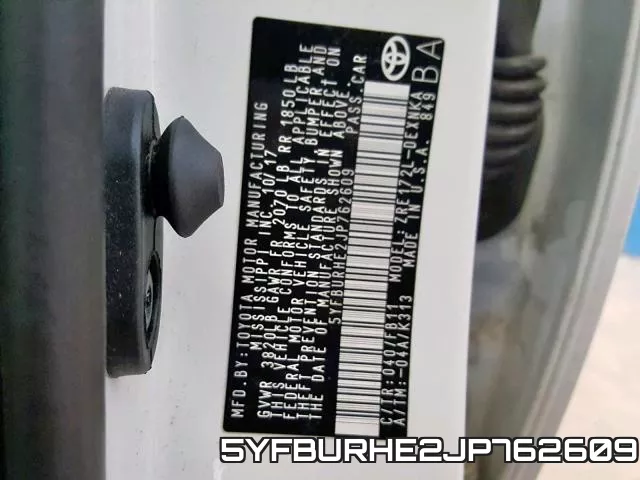 5YFBURHE2JP762609 фото 2