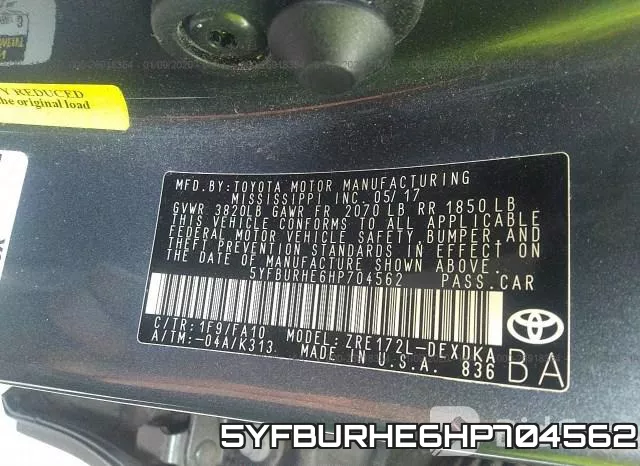 5YFBURHE6HP704562 фото 10