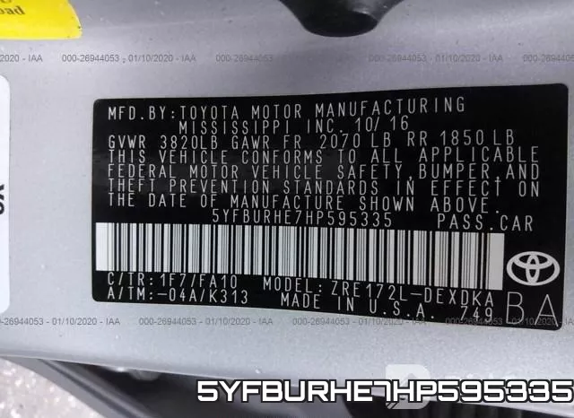 5YFBURHE7HP595335 фото 10
