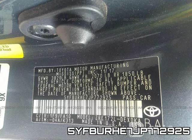5YFBURHE7JP772925 фото 10