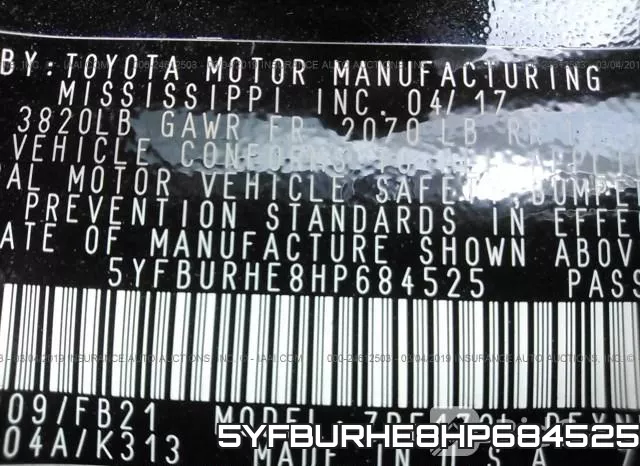 5YFBURHE8HP684525 фото 10