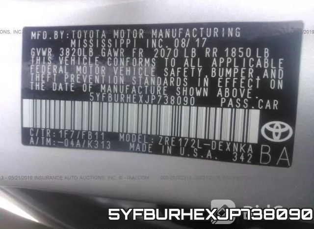 5YFBURHEXJP738090 фото 10