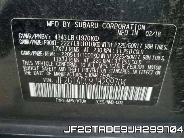JF2GTADC9JH299704 фото 2