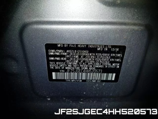 JF2SJGEC4HH520573 фото 2