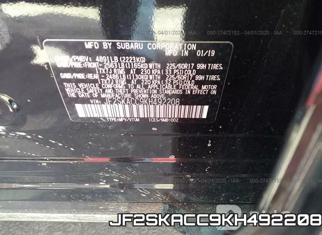 JF2SKACC9KH492208 фото 10