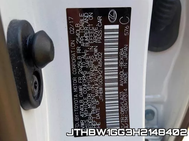 JTHBW1GG3H2148402 фото 2