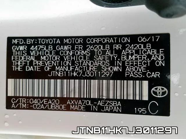JTNB11HK7J3011297 фото 2