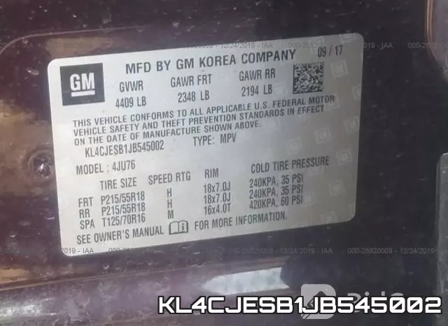 KL4CJESB1JB545002 фото 10