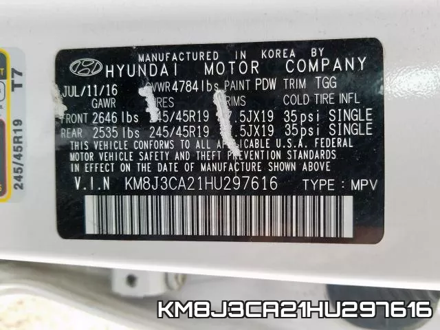 KM8J3CA21HU297616 фото 2