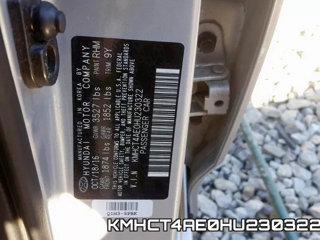 KMHCT4AE0HU230322 фото 2