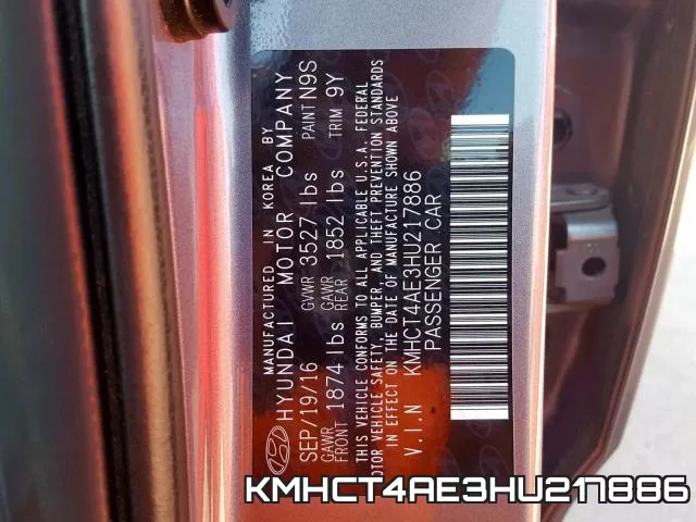KMHCT4AE3HU217886 фото 2