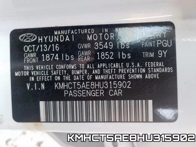 KMHCT5AE8HU315902 фото 2
