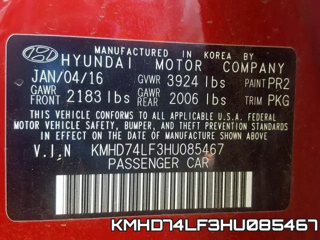 KMHD74LF3HU085467 фото 2