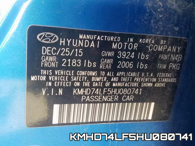KMHD74LF5HU080741 фото 2