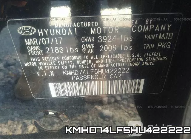 KMHD74LF5HU422222 фото 10