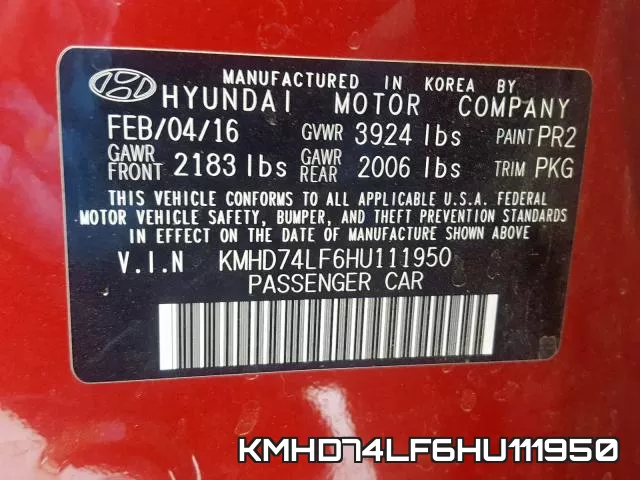 KMHD74LF6HU111950 фото 2
