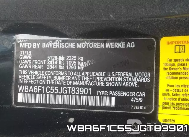 WBA6F1C55JGT83901 фото 10