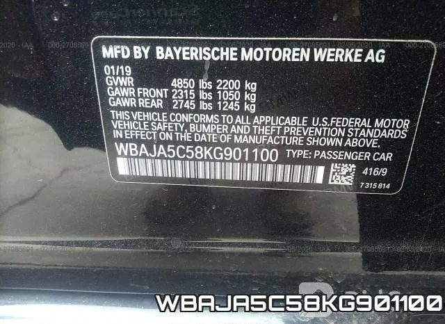 WBAJA5C58KG901100 фото 10