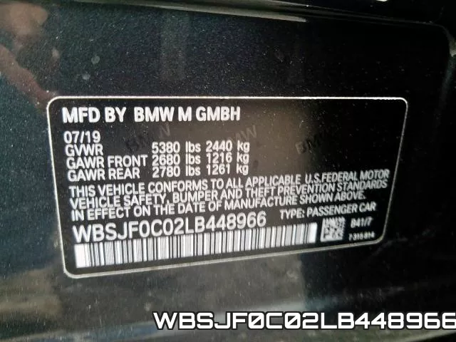 WBSJF0C02LB448966 фото 2
