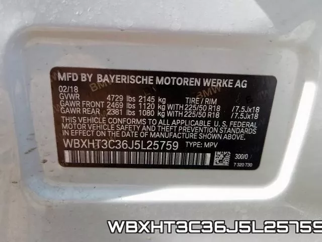 WBXHT3C36J5L25759 фото 2