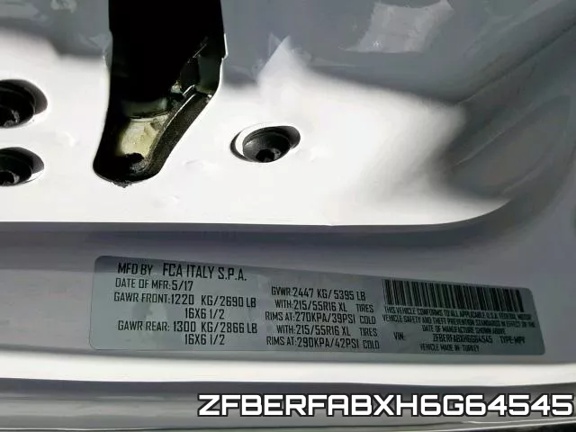 ZFBERFABXH6G64545 фото 2
