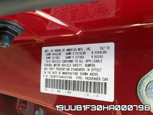 19UUB1F30HA000798 фото 2