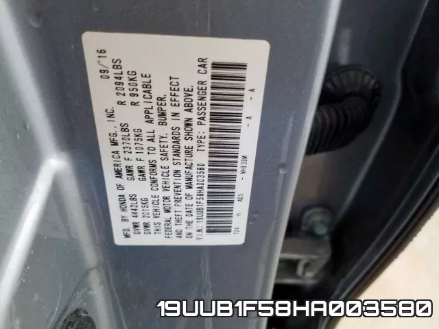 19UUB1F58HA003580 фото 2