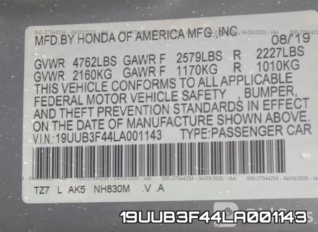 19UUB3F44LA001143 фото 10