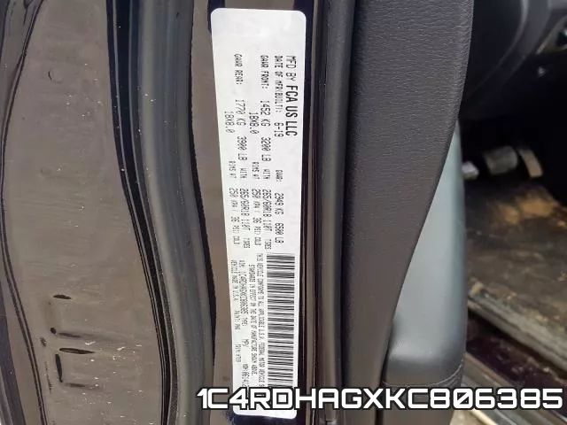 1C4RDHAGXKC806385 фото 2