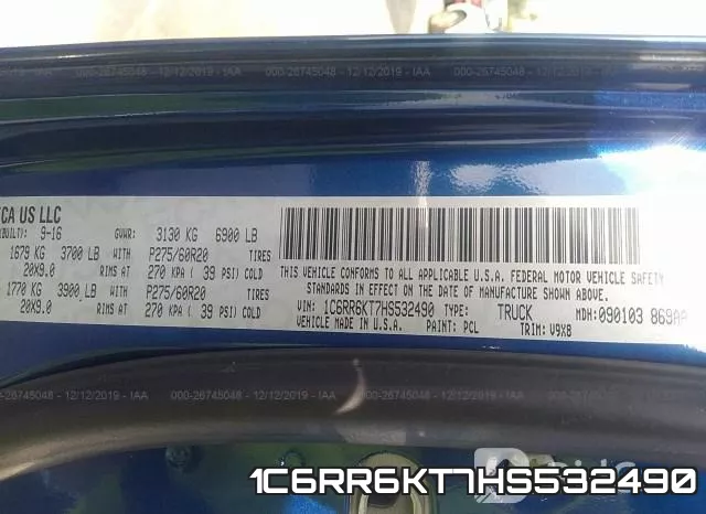 1C6RR6KT7HS532490 фото 10