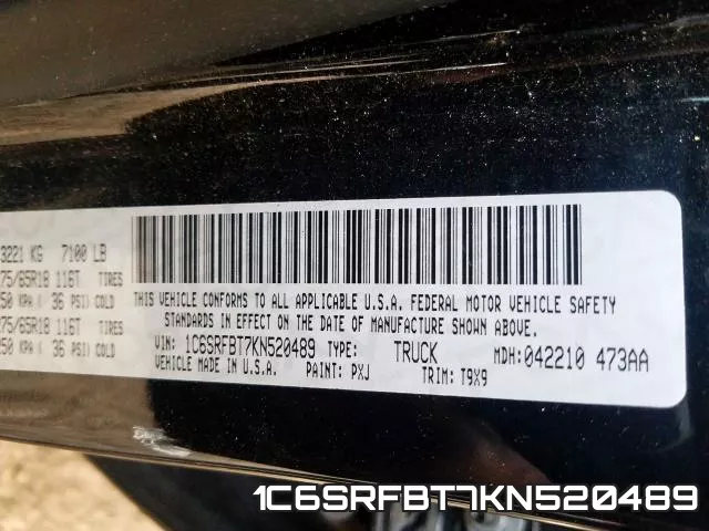 1C6SRFBT7KN520489 фото 2