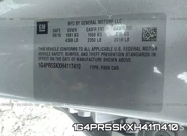 1G4PR5SKXH4117410 фото 10