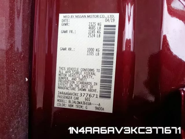 1N4AA6AV3KC377671 фото 2