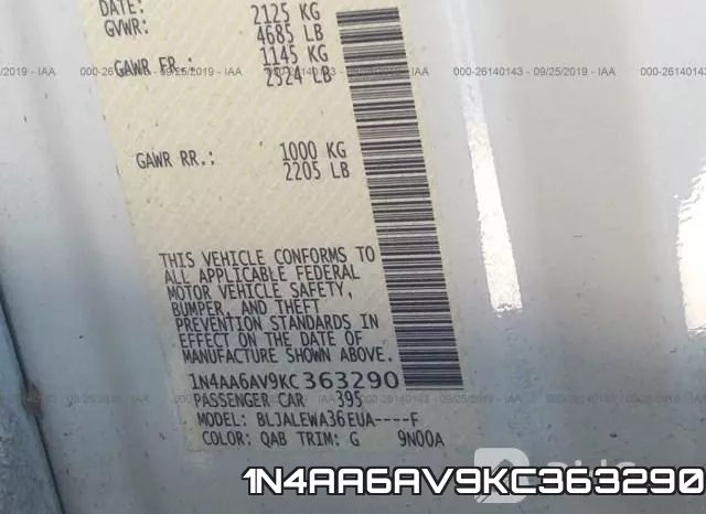 1N4AA6AV9KC363290 фото 10