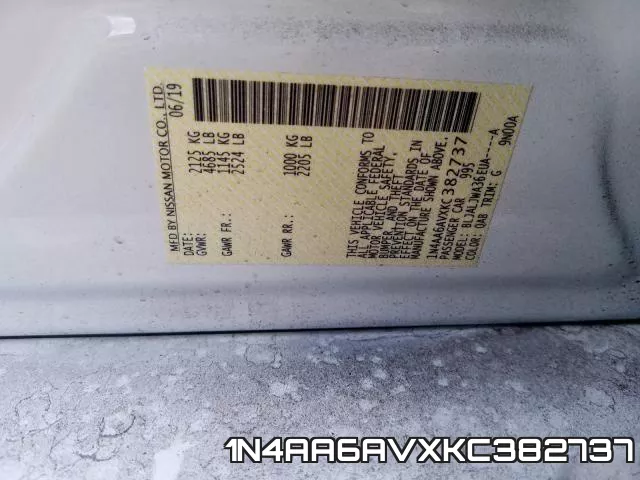1N4AA6AVXKC382737 фото 2