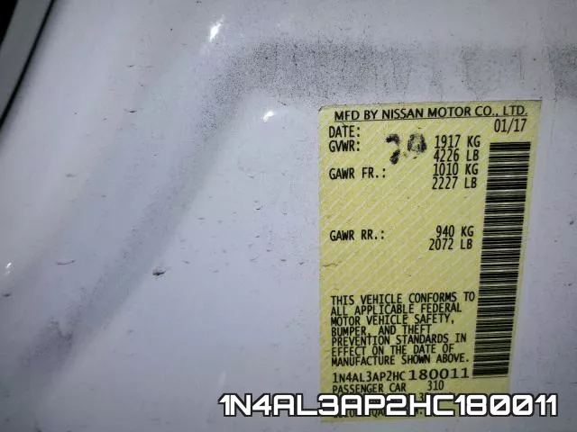 1N4AL3AP2HC180011 фото 2