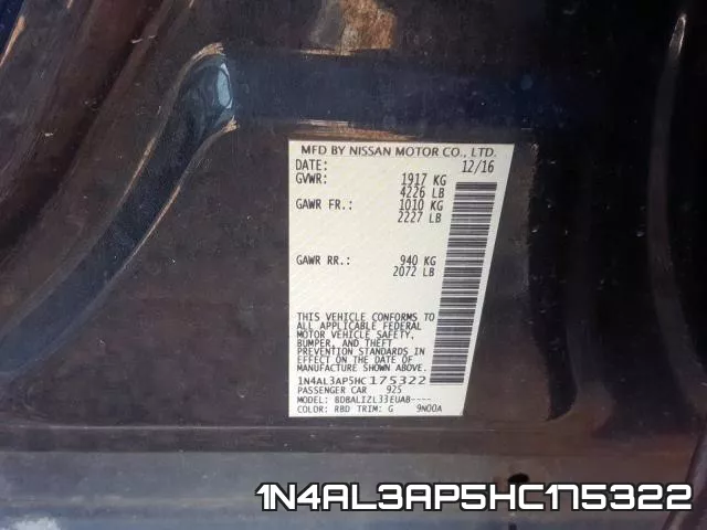 1N4AL3AP5HC175322 фото 2