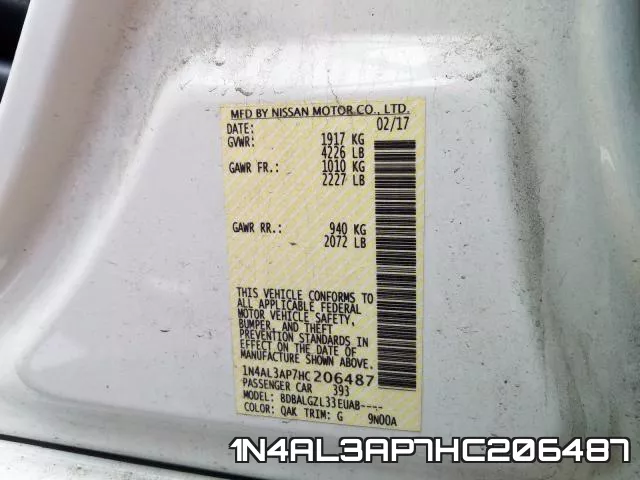 1N4AL3AP7HC206487 фото 2