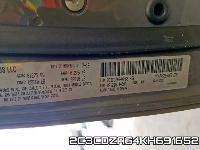 2C3CDZAG4KH691652 фото 2