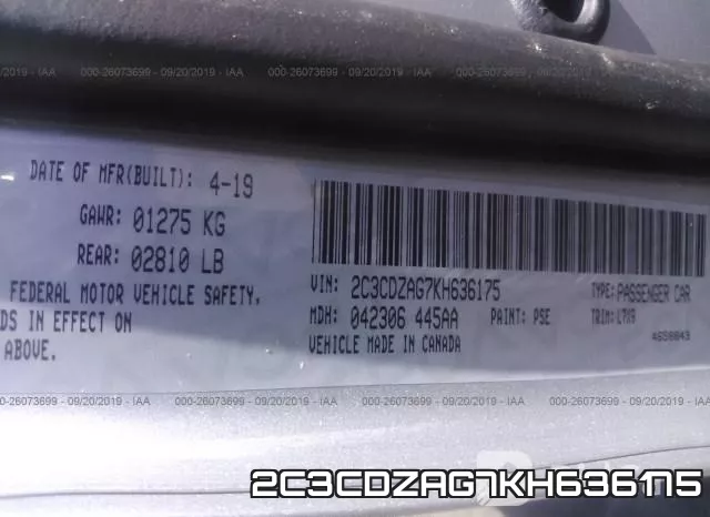 2C3CDZAG7KH636175 фото 10