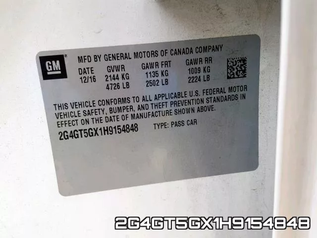 2G4GT5GX1H9154848 фото 2