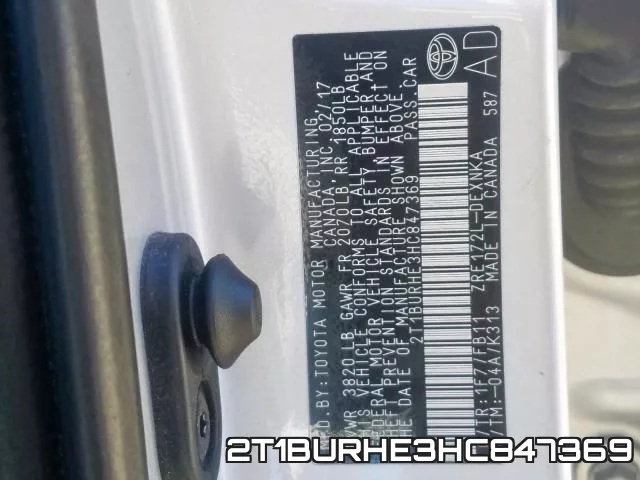 2T1BURHE3HC847369 фото 2