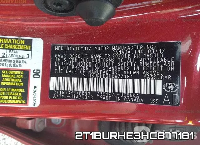 2T1BURHE3HC877181 фото 10