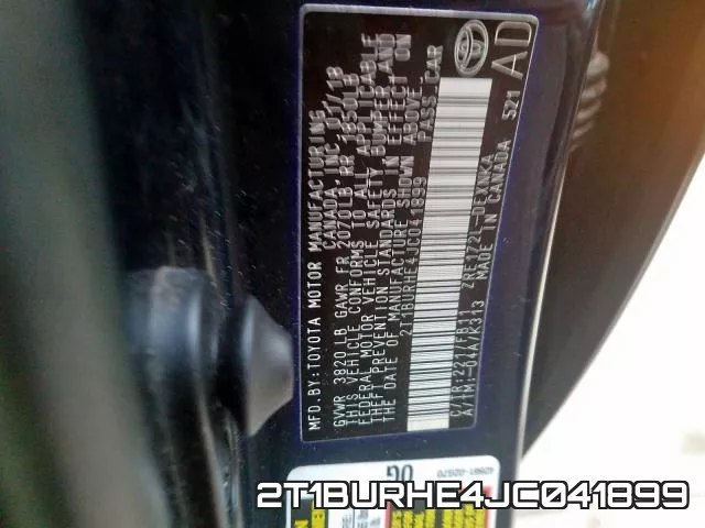 2T1BURHE4JC041899 фото 2