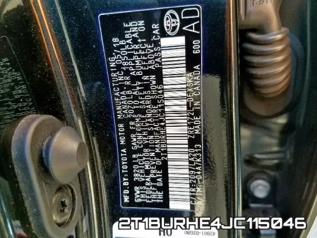 2T1BURHE4JC115046 фото 2