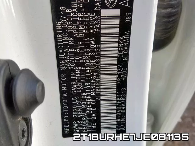 2T1BURHE7JC081135 фото 2