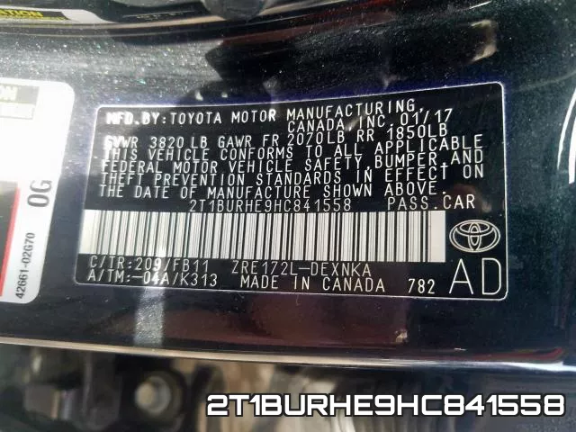 2T1BURHE9HC841558 фото 2